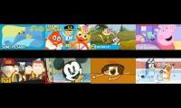 Bluey and Mickey mouse and Peppa pig and nature cat and others