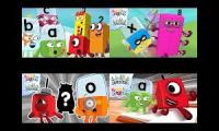 Alphablocks and numberblocks 4 episodes each other