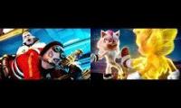 Thumbnail of Gerald and Eggman fight vs Super Sonic and Super Shadow fight