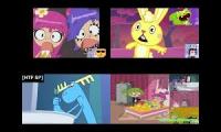Hi Hi Puffy AmiYumi vs Happy Tree Friends Sparta Remix Quadparison