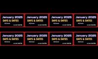 Thumbnail of JANUARY 2025 DAYS AND DATES
