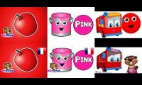 Red Apple English/French Vs Pink Paint English/French Vs Red Bus Vs Pink Bus