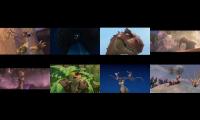 the entire ice age movies but only the screaming