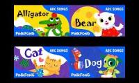 Letter A-B-C-D Songs by Pinkfong (same time)