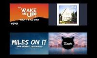 Thumbnail of 4 songs playing at once