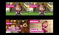 Masha and The Bear - How They Met (Episode 1) - Spanish Vs Portuguese - 4 Languages