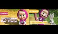 Masha and The Bear - Call Me please! (Episode 9) - Spanish Spain/Portuguese Portugal - Mashup