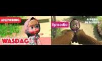Masha and The Bear - Laundry Day (Episode 18) - Dutch/Italian Dub Mashup