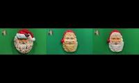 Singing Santa heads (2 english , one german)