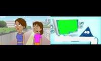Dora Goes On A Scary Roller Coaster And Dies On Next On Cartoonito Template Triangle Ident
