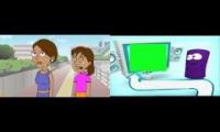 Dora Goes On A Scary Roller Coaster And Dies On Next On Cartoonito Template Cylinder Ident