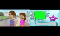 Dora Goes On A Scary Roller Coaster And Dies On Next On Cartoonito Template Star Ident