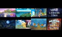 Pokémon: Pikachu, Ash silhouette, badges, Liko & Roy icons for Horizons.