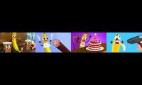 Thumbnail of 4 banana goodland videos at same time