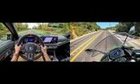 Thumbnail of BMW M3 CS 2024 vs Kawasaki Ninja 500 2024 - Acceleration 0-100 km/h & Top Speed