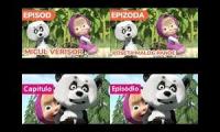 Masha and The Bear - Little Cousin! (Episode 15) - Romanian Vs Serbian VS Spanish VS Portughese