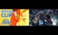 Thumbnail of Charizard from Pokemon VS Rexy The Tyrannosaurus Rex from Jurassic Franchise