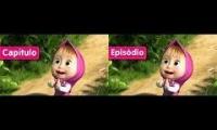 Masha and The Bear - Gone Fishing! (Episode 8) - Spanish (Latin America) Vs Portuguese (Brazil)