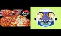 Thumbnail of ASMR PIZZA HUT EXTRA CHEESY PEPPERONI PIZZA MUKBANG 먹방 (No Talking) EATING Sounds in E Major 96