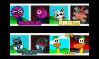 Thumbnail of Sprunki oc Nicholas, Funfetti, Buzzy and Pato Quadparison