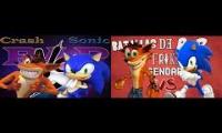 Thumbnail of Sonic the hedgehog vs Crash Bandicoot Rap Battle in Spanish version but 2 Comparison