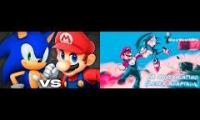 Thumbnail of Super Mario vs Sonic Rap Battle in Spanish version but 2 comparison (original and ai cover)