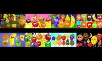 10 little fruits jumping on the bed
