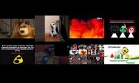 Thumbnail of 4 anti parcy screens and 8 creepypasta videos upcoming jumpscare played at once.