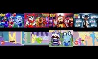 Thumbnail of fazbear and friends x htf episodes playing at the same time