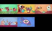 Thumbnail of 5 patchwork pals episodes with the animals in the order of the patchwork blanket 6th one