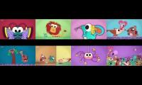 8 patchwork pals videos at once that are on the patchwork blanket