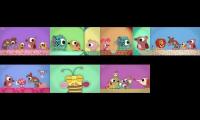 Thumbnail of 7 other patchwork pals videos at once that are on the patchwork blanket