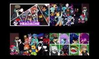 Thumbnail of [QUAD MASHUP] FNF Headache but Every Turn a Different Character Sings