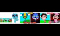 Thumbnail of Sprunki OCs: Numberblocks Five (Lula Toons), Leon (Bubble Studio) and Steven Universe (Nelo) Parison
