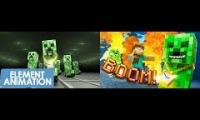 Thumbnail of Minecraft Creeper Rap Old vs New Comparison Element Animation Version