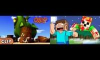 Thumbnail of Popy Buck and Harchi screaming at Giant Alexs roar