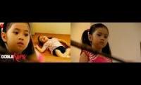 Hannah pushes Rebecca downstairs Doble Kara Normal Vs. Reversed