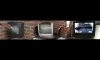 Thumbnail of Smashing 2 CRT TVs  And one Flatscreen TV